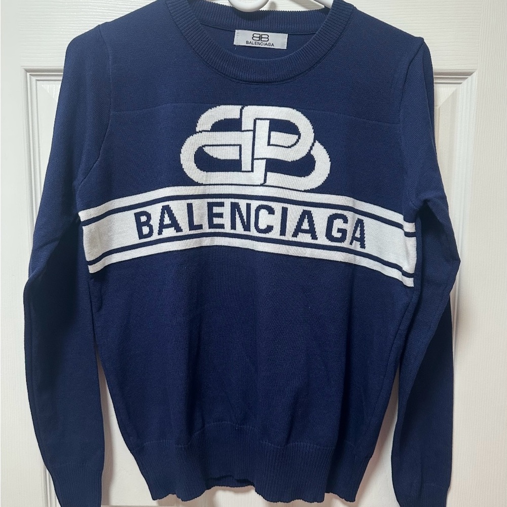 Balenciaga woman’s Navy Crewneck Sweater